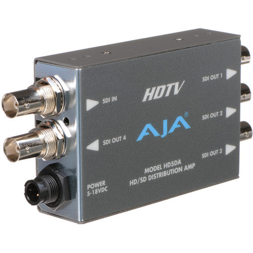 AJA HD5DA 1x4 HD/SD-SDI Distribution Amplifier/Repeater with DWP