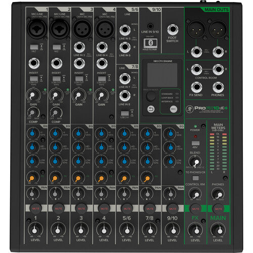 Mackie ProFX10v3+ 10-Channel Analog Mixer with Built-In FX,USB Recording,and Bluetooth