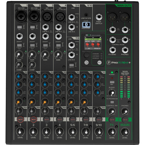 Mackie ProFX10v3+ 10-Channel Analog Mixer with Built-In FX,USB Recording,and Bluetooth