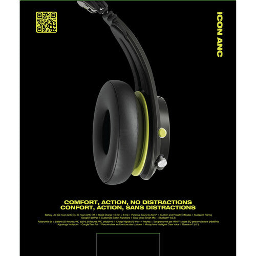 Skullcandy Icon ANC Wireless Active Noise-Canceling On-Ear Headphones (Black)