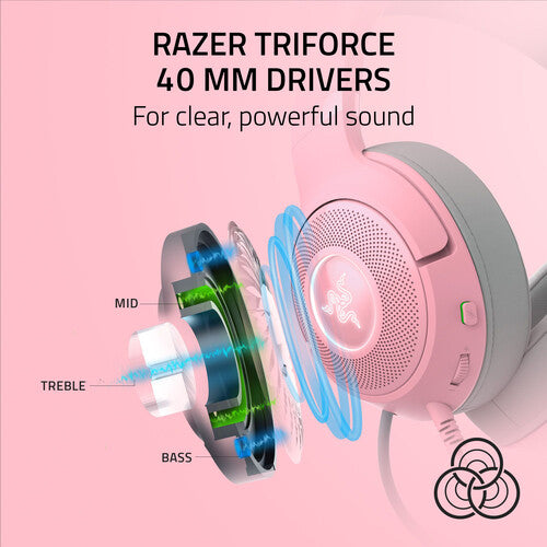 Razer Kraken Kitty V2 RGB Wired USB Headset (Quartz)