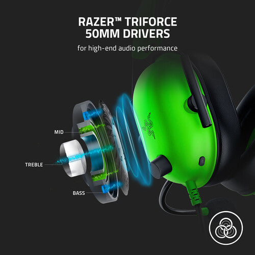 Razer BlackShark V2 X 3.5mm Wired Gaming Headset (Green)
