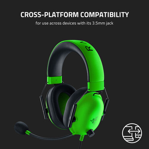Razer BlackShark V2 X 3.5mm Wired Gaming Headset (Green)