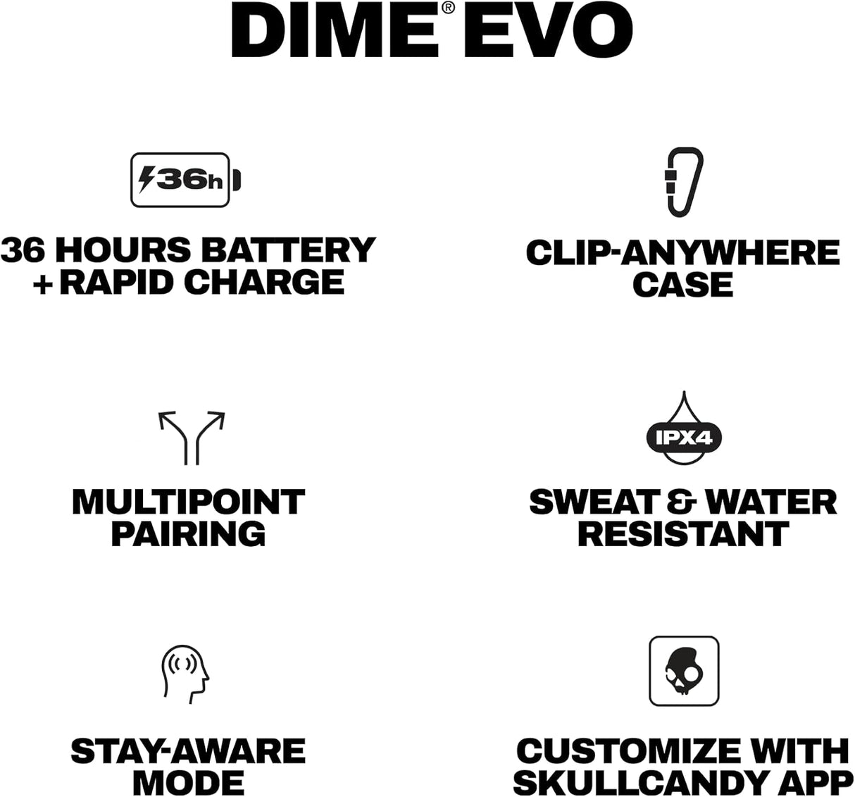 Skullcandy Dime Evo True Wireless Earbuds (Bone)