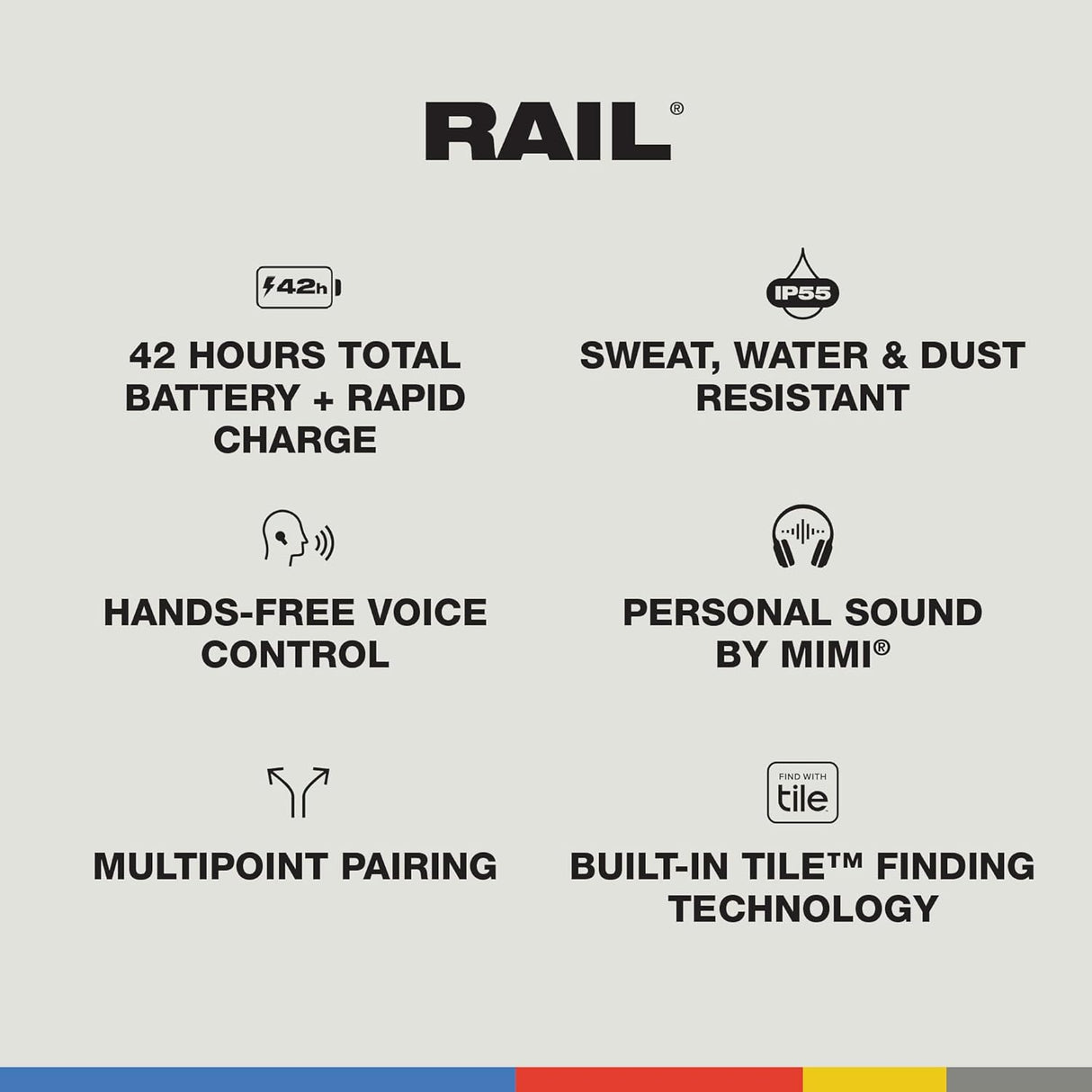 Skullcandy Rail ANC True Wireless Noise-Canceling Earbuds (Bone)