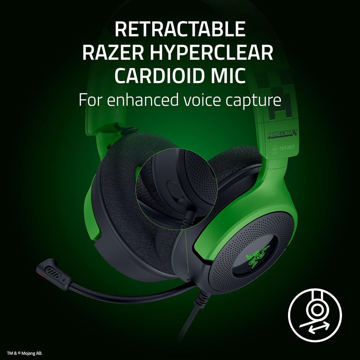Razer Kraken V4 X Wired Gaming Headset Minecraft Edition