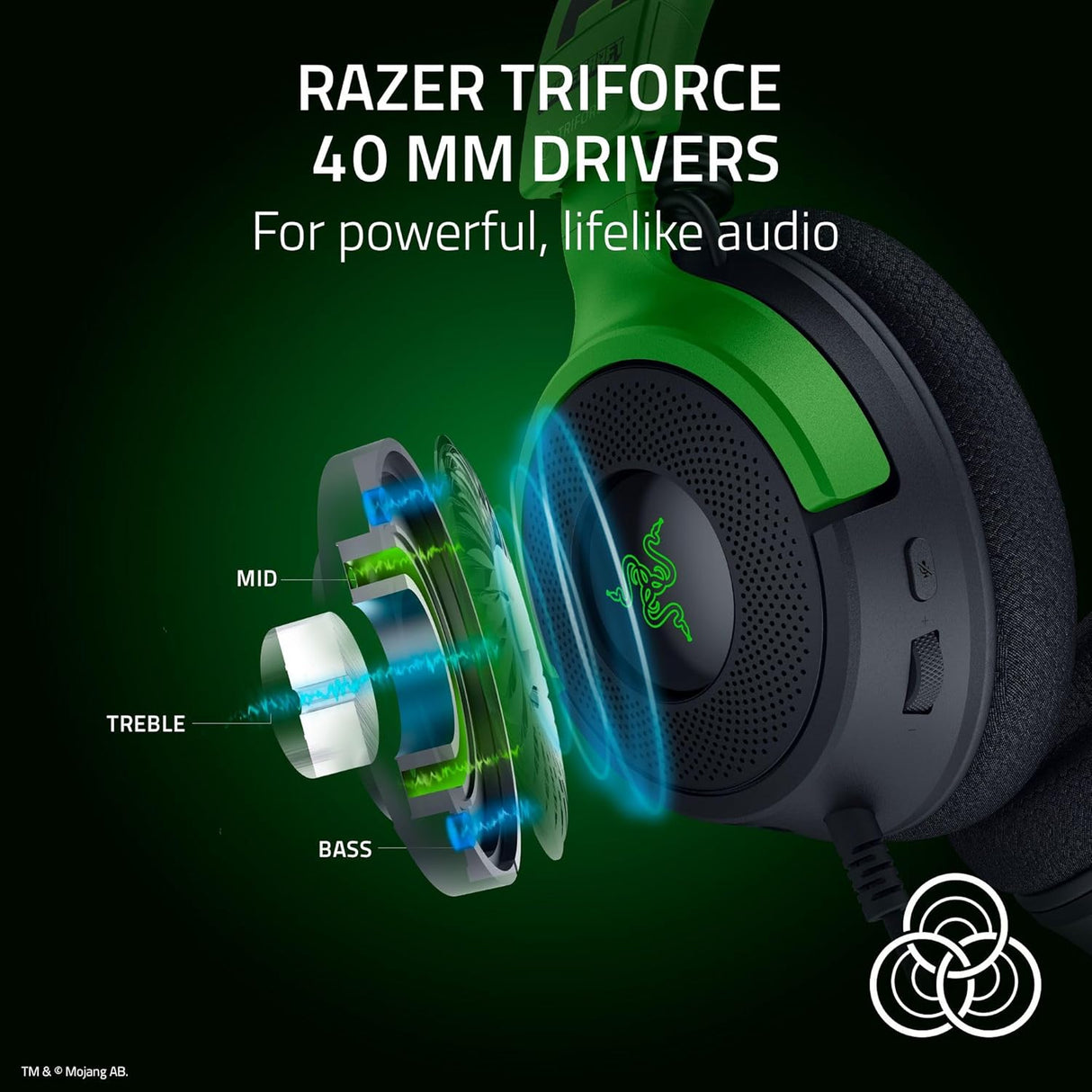 Razer Kraken V4 X Wired Gaming Headset Minecraft Edition
