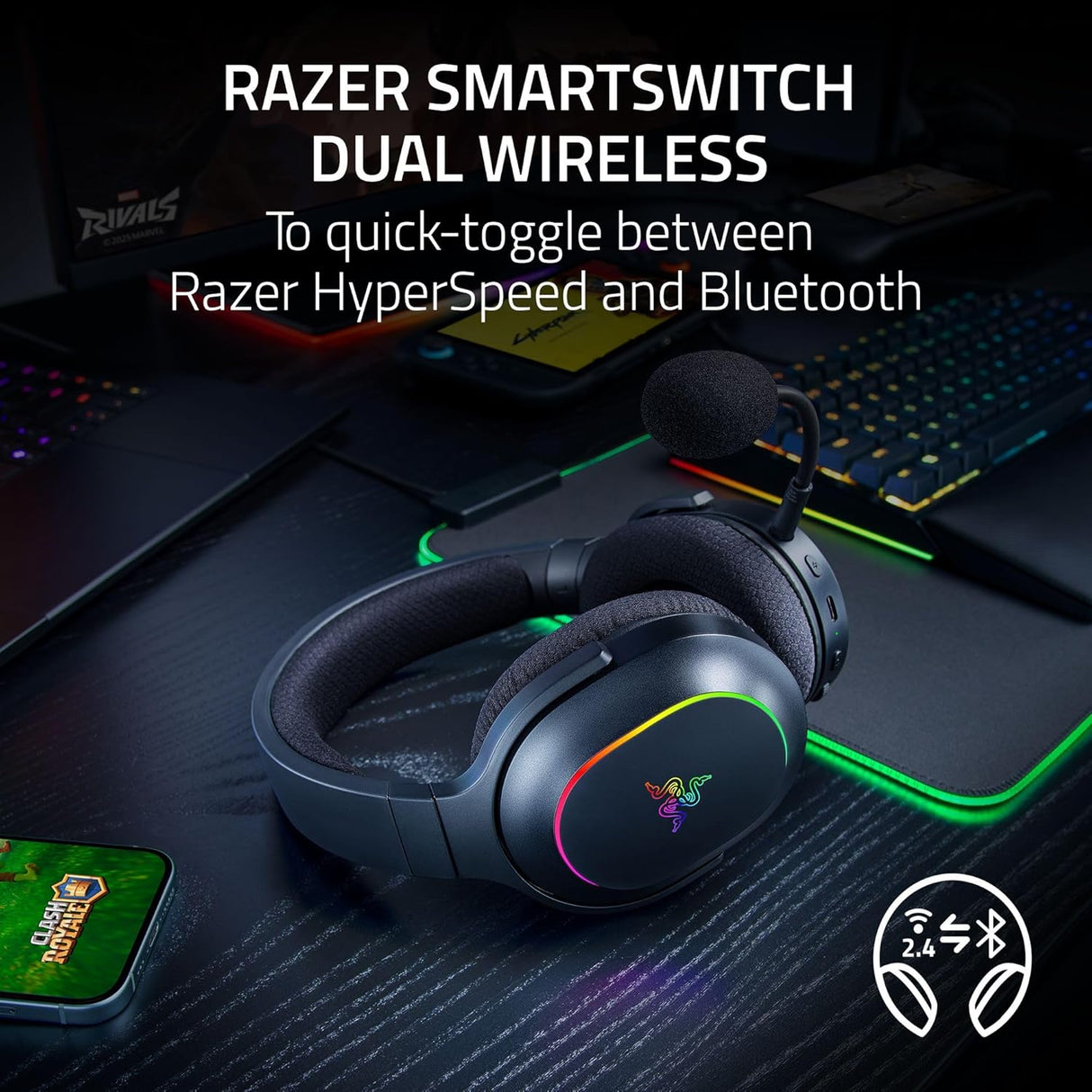Razer Barracuda X Chroma Wireless Multi-Platform Gaming and Mobile Headset
