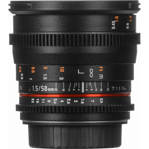 Rokinon 50mm T1.5 AS UMC Cine DS Lens for Canon EF Mount