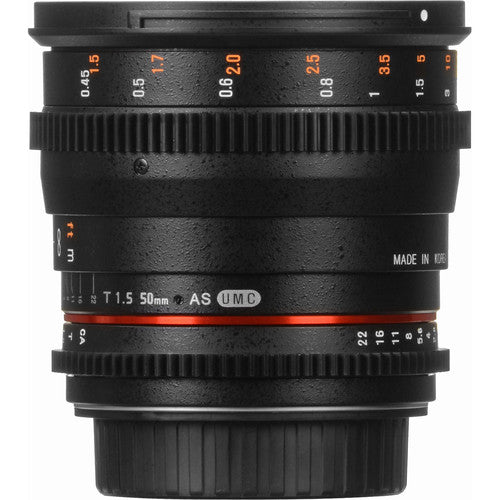 Rokinon 50mm T1.5 AS UMC Cine DS Lens for Canon EF Mount