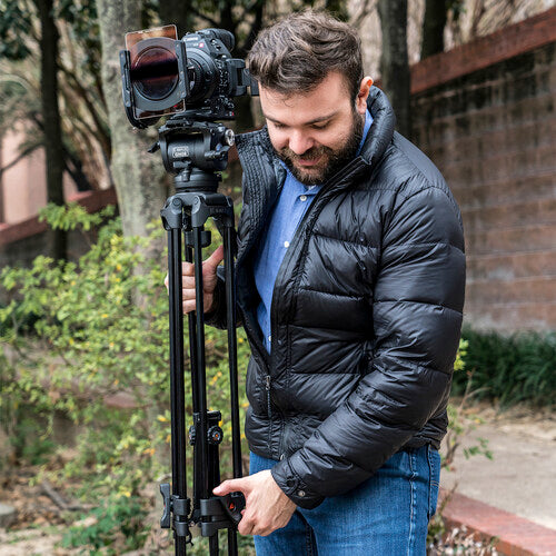 E-Image EG08A2 2-Stage Aluminum Tripod System with GH08 Fluid Head (75mm)