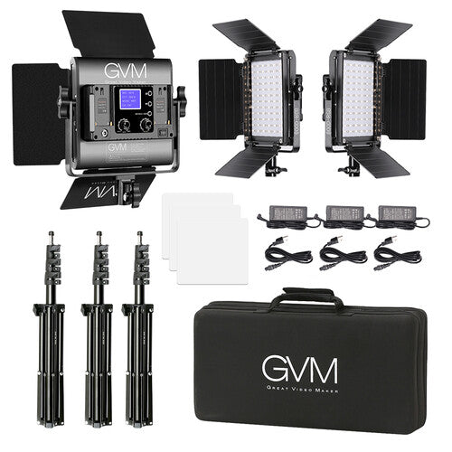 GVM 800D-RGB LED Light Panel (3-Light Kit)
