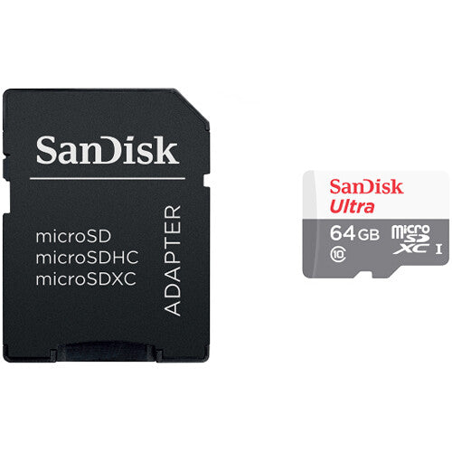 SanDisk 64GB Ultra UHS-I microSDXC Memory Card with SD Adapter
