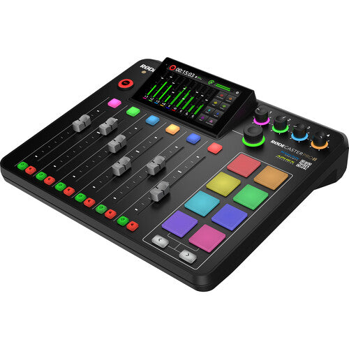 RODE RODECaster Pro II 4-Person Podcasting Kit with PodMics, Studio Boom Arms, Headphones, and Cables