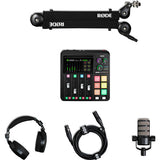 RODE RODECaster Duo Podcasting Kit with PodMic,Studio Boom Arm,Headphones,and Cable