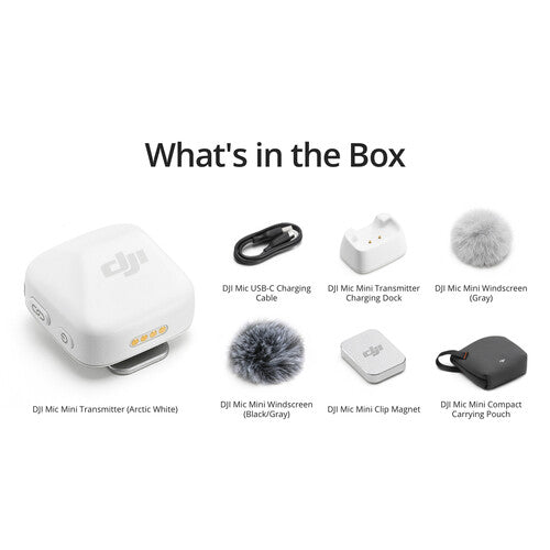DJI Mic Mini Clip-On Transmitter with Built-In Microphone (2. GHz,Arctic White)
