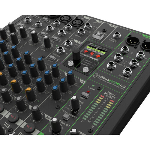 Mackie ProFX10 GO 10-Channel Battery-Powered Analog Mixer USB-C Interface