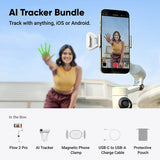 Insta360 Flow 2 Pro Smartphone Gimbal Stabilizer AI Tracker Bundle (White)