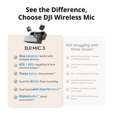 DJI Mic 3 2-Person Compact Wireless Microphone System/Recorder for Camera & Smartphone