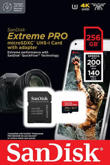 SanDisk 256gb Extreme PRO UHS-I microSDXC Memory Card (U3,Class 10)