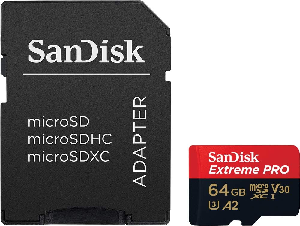 SanDisk 64GB Extreme PRO UHS-I microSDXC Memory Card (U3,Class 10)