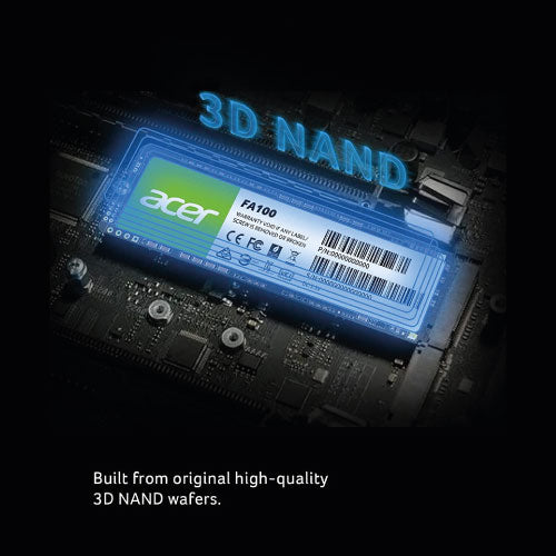 Acer SSD FA100 de 512 GB - M.2 2280 PCIe Gen3 x 4 NVMe, 8 Gb/s, disco duro interno de estado sólido 3D NAND de hasta 3200 MB/s